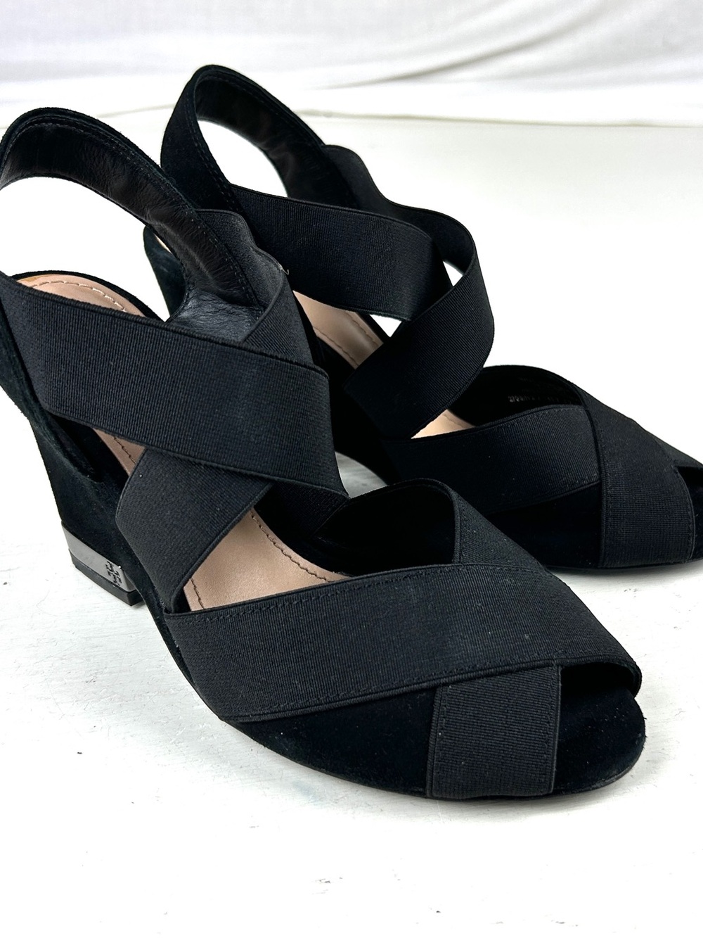 tory burch wedge heels Strappy Casual Dress black women’s Size 6.5